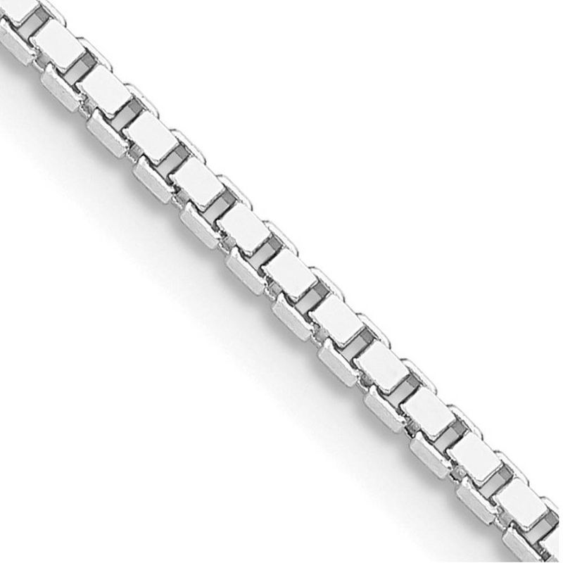 1.75mm Rhodium-Plated Sterling Silver Solid Box Chain Necklace, 30 In